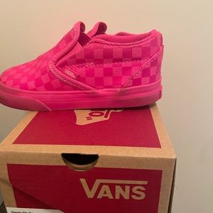 Hot pink slip on vans